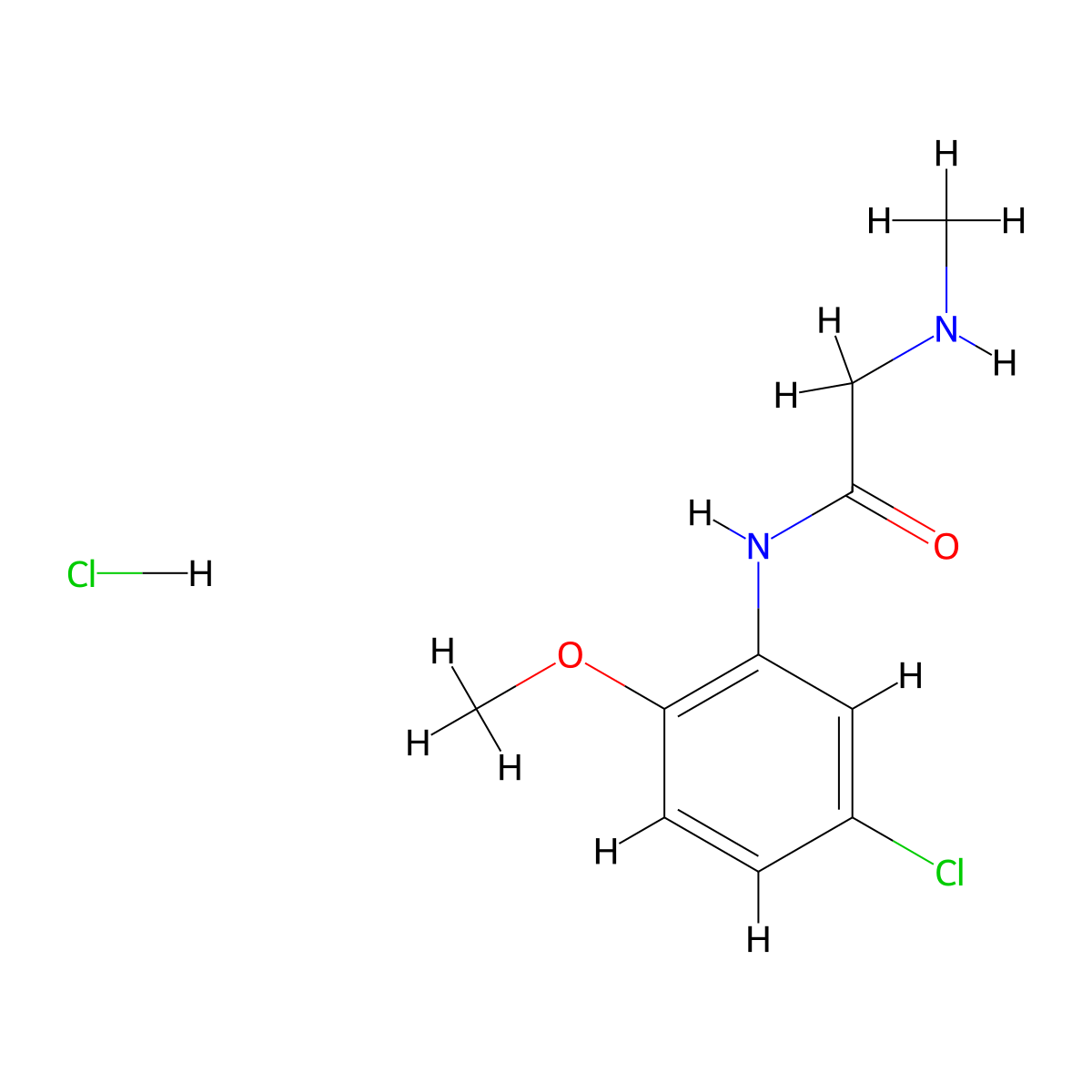 N-(5-chloro-2-methoxyphenyl)-2-(methylamino)acetamide hydrochloride molecular structure, CAS 1170253-41-4