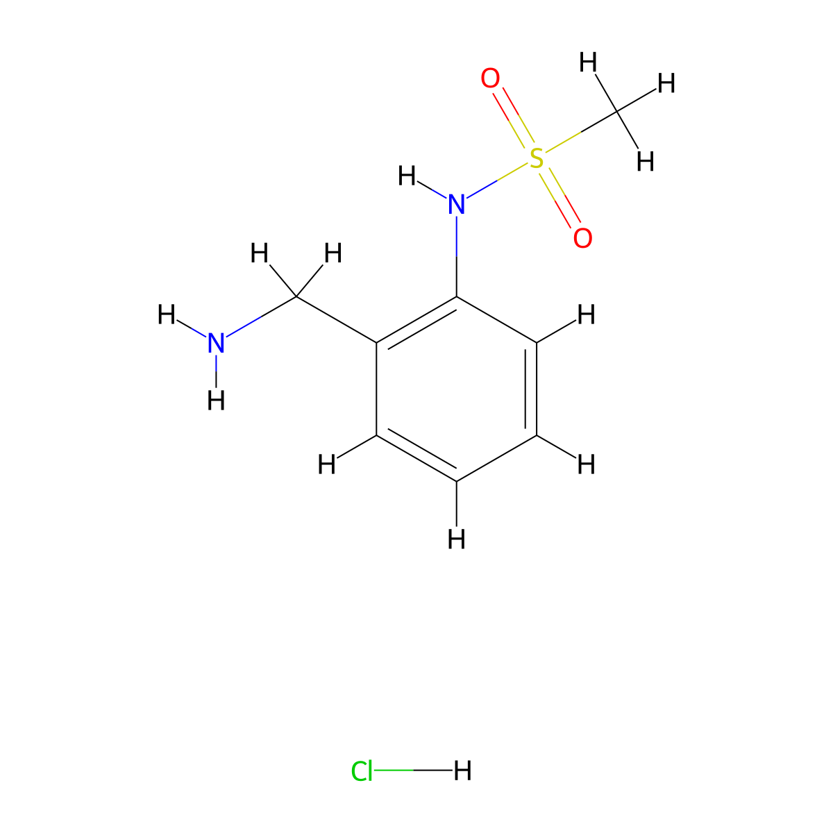 N-[2-(aminomethyl)phenyl]methanesulfonamide hydrochloride molecular structure, CAS 1170256-90-2