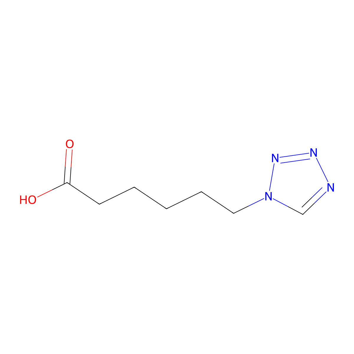 6-(1H-tetrazol-1-yl)hexanoic acid molecular structure, CAS 117027-64-2