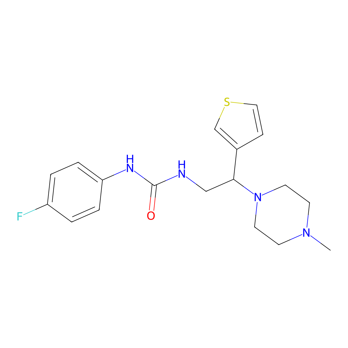 1-(4-Fluorophenyl)-3-[2-(4-methylpiperazin-1-yl)-2-(thiophen-3-yl)ethyl]urea molecular structure, CAS 1170278-51-9