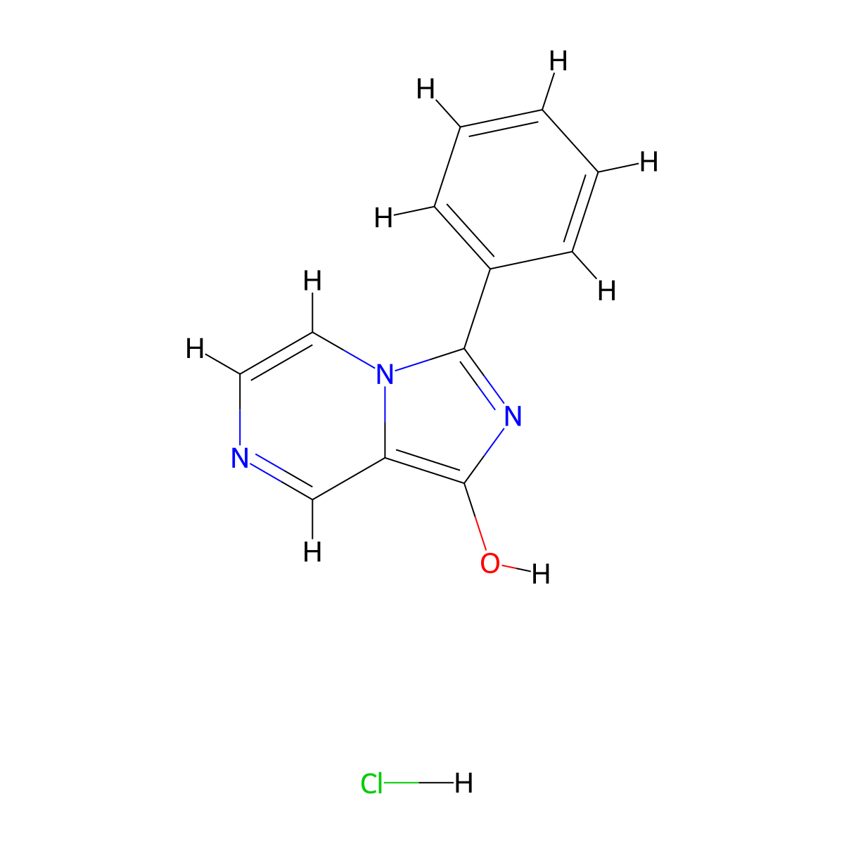 3-Phenylimidazo(1,5-a)pyrazin-1-ol hydrochloride molecular structure, CAS 1170280-76-8