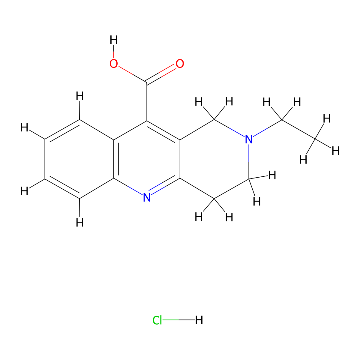 2-ethyl-1H,2H,3H,4H-benzo[b]1,6-naphthyridine-10-carboxylic acid hydrochloride molecular structure, CAS 1170283-86-9