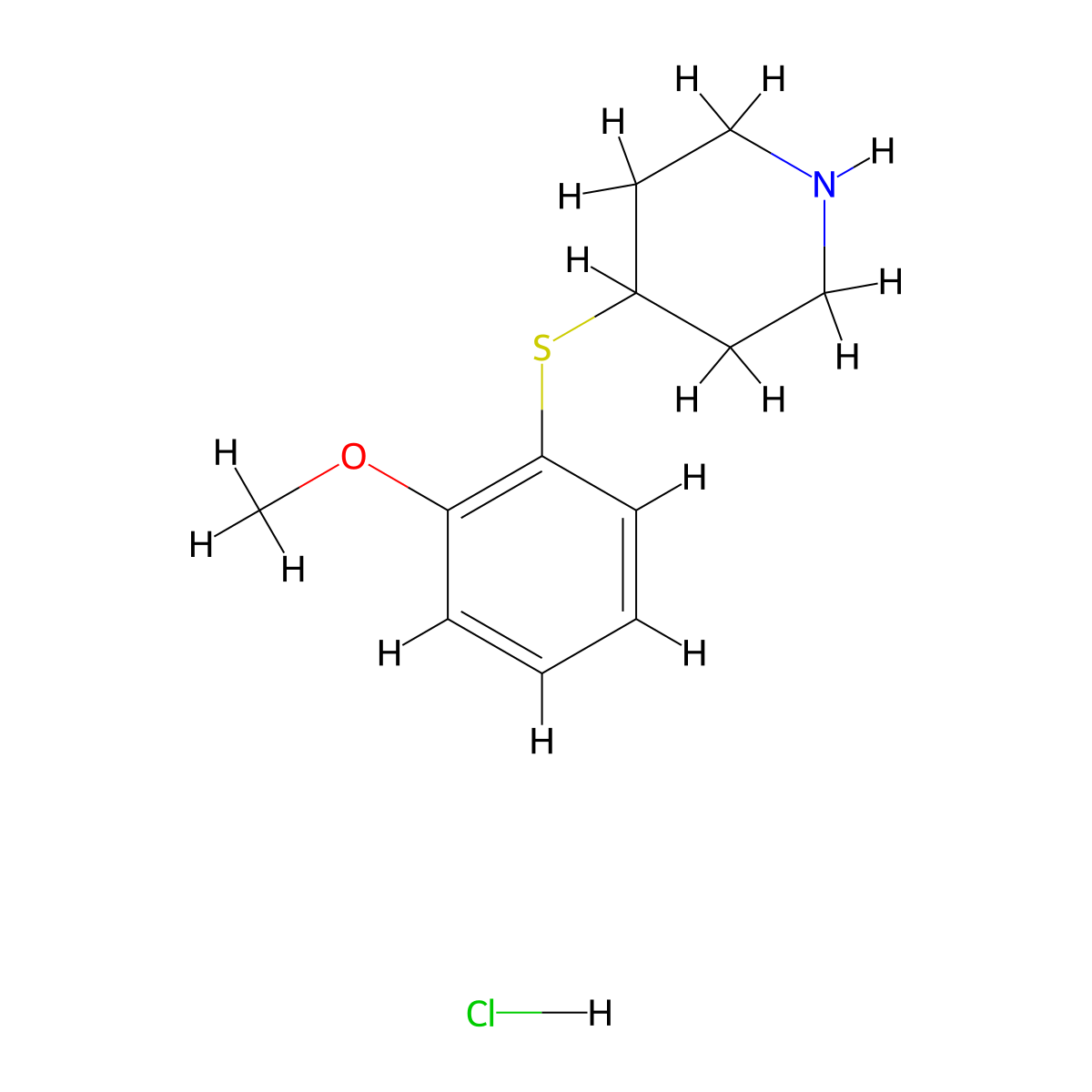 4-(2-Methoxyphenylsulfanyl)piperidine hydrochloride molecular structure, CAS 1170287-04-3