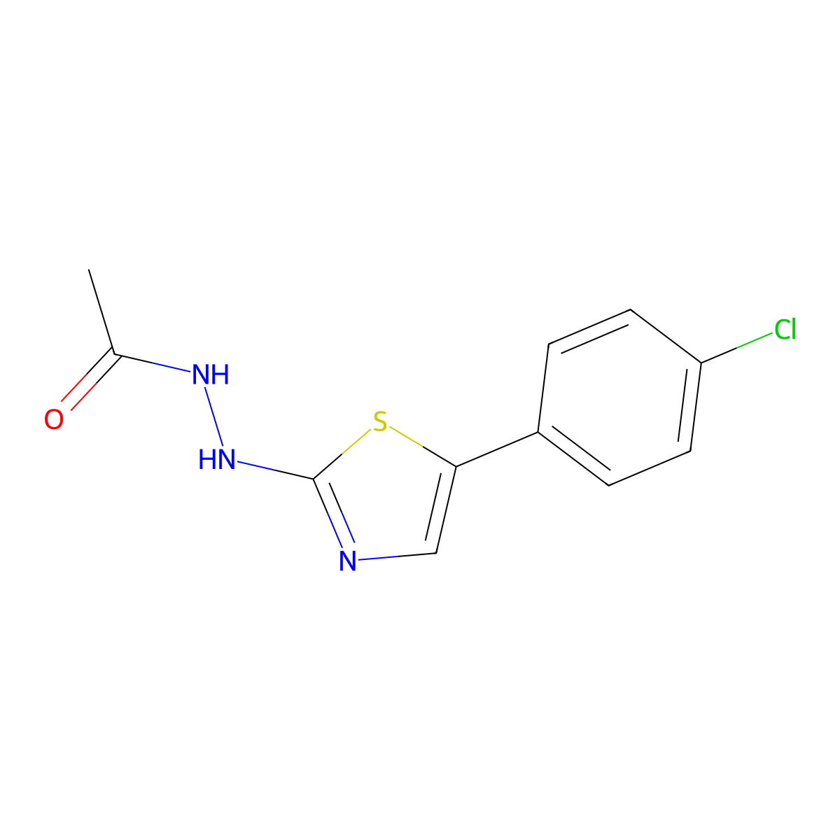 N'-(5-(4-chlorophenyl)thiazol-2-yl)acetohydrazide molecular structure, CAS 1170287-60-1