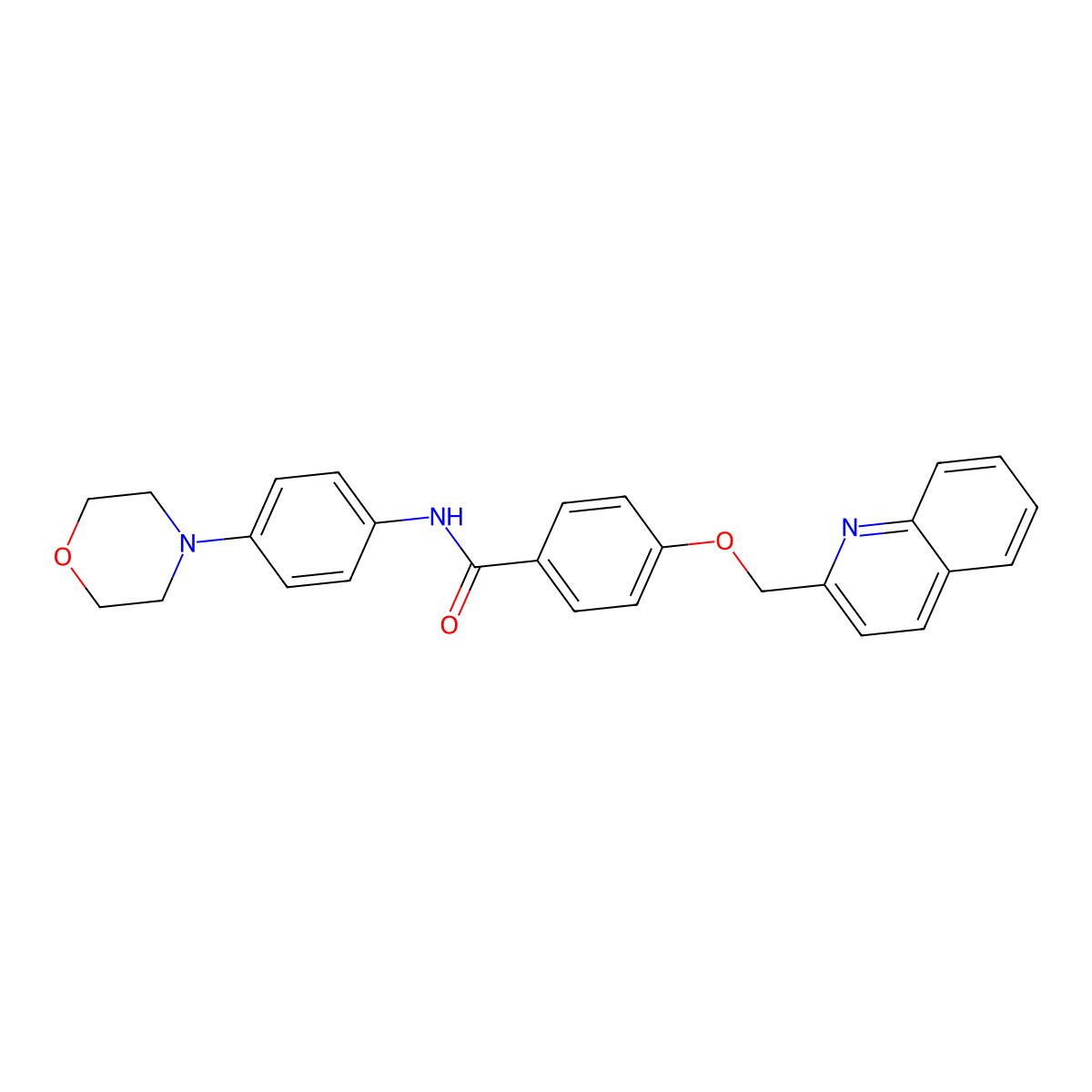 N-(4-morpholinophenyl)-4-(quinolin-2-ylmethoxy)benzamide molecular structure, CAS 1170288-59-1