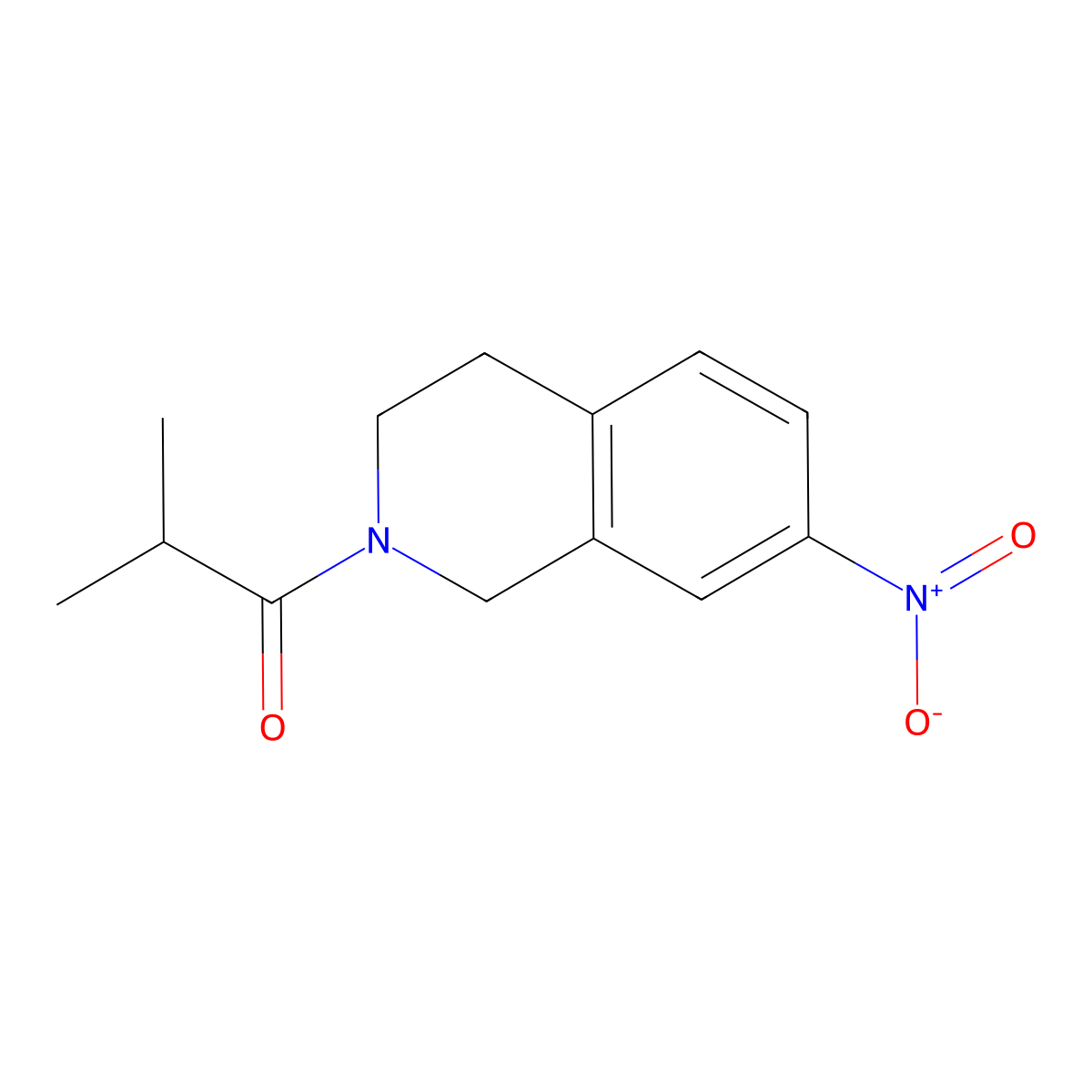 2-methyl-1-(7-nitro-3,4-dihydroisoquinolin-2(1H)-yl)propan-1-one molecular structure, CAS 1170289-59-4