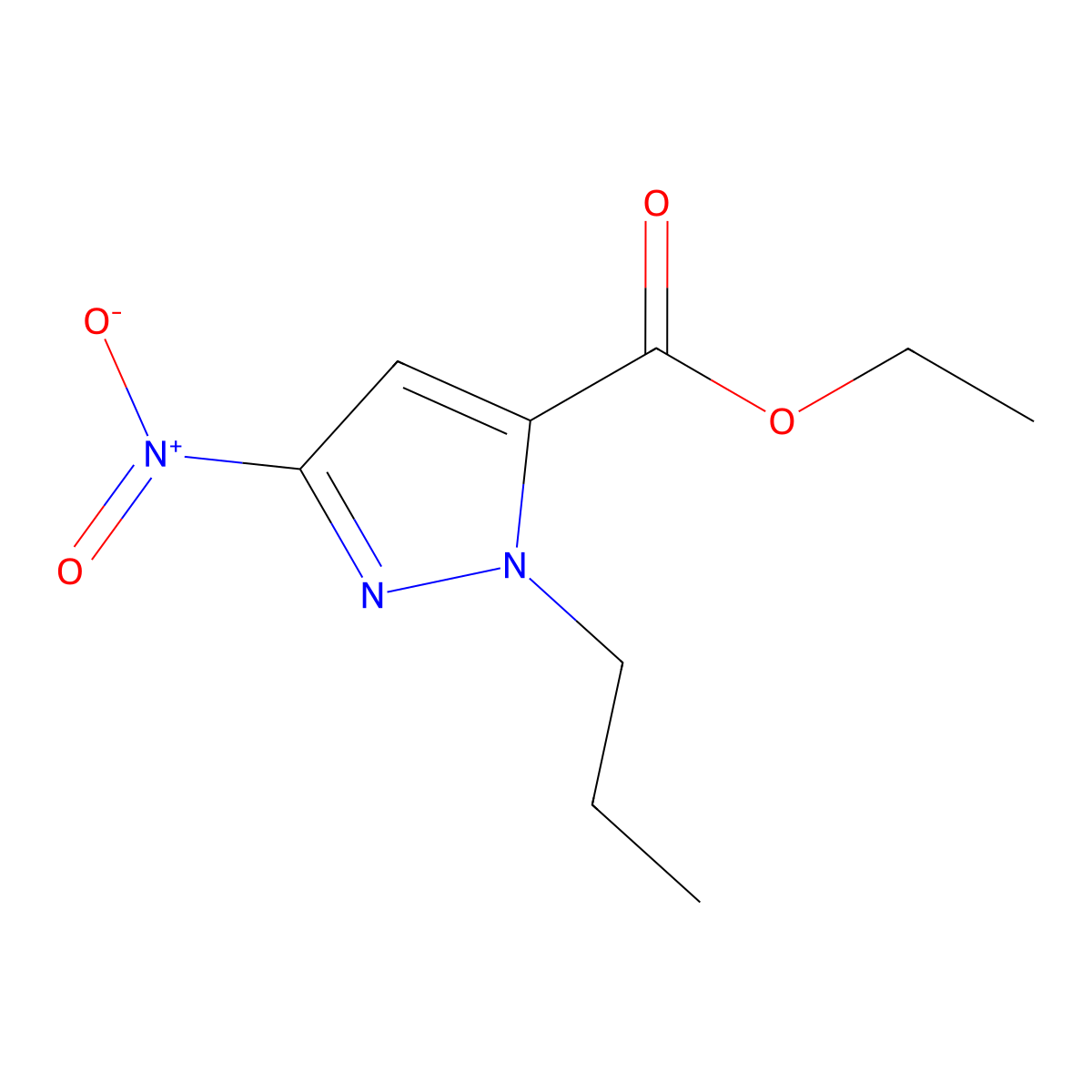 ethyl 3-nitro-1-propyl-1H-pyrazole-5-carboxylate molecular structure, CAS 1170291-12-9