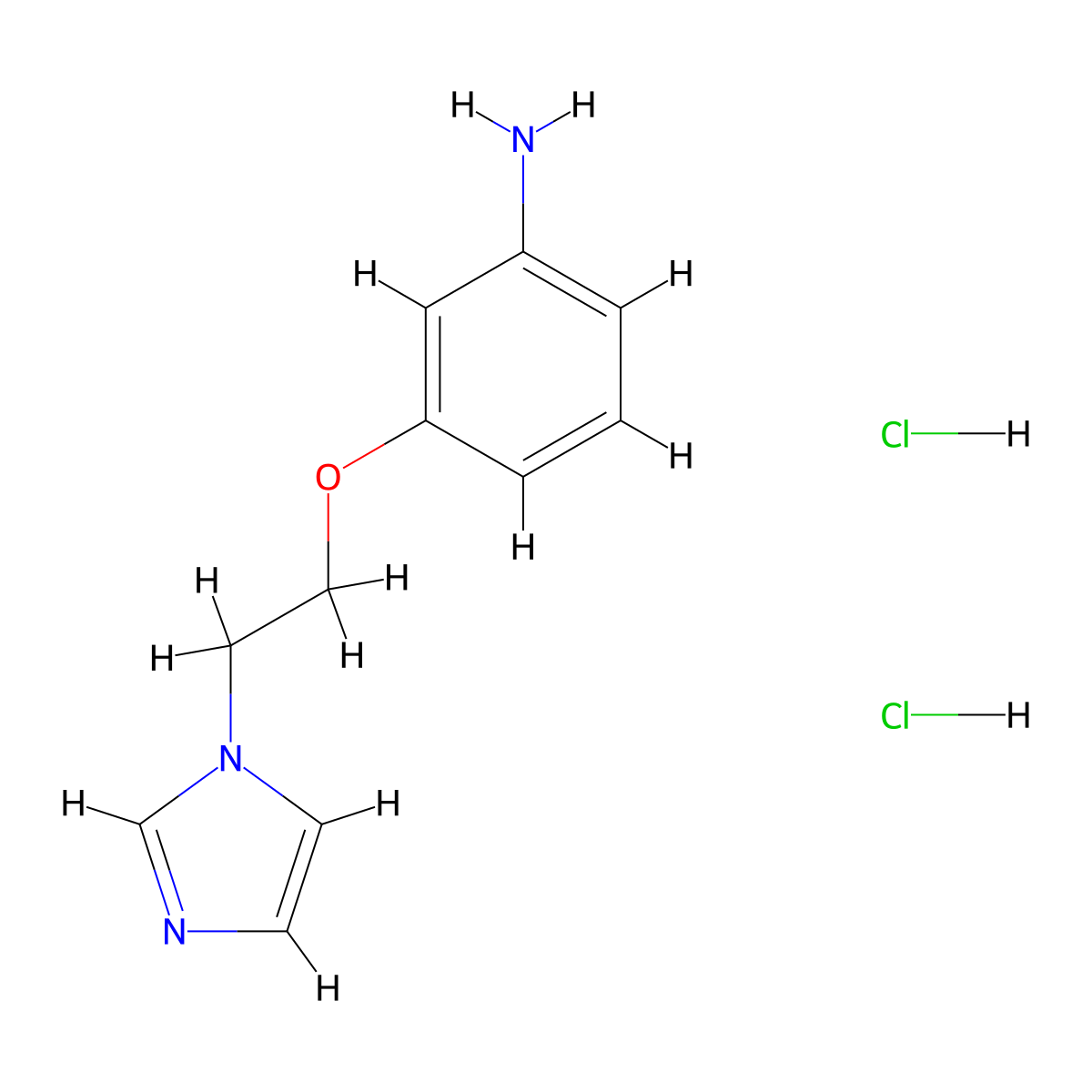 3-[2-(1H-imidazol-1-yl)ethoxy]aniline dihydrochloride molecular structure, CAS 1170292-19-9