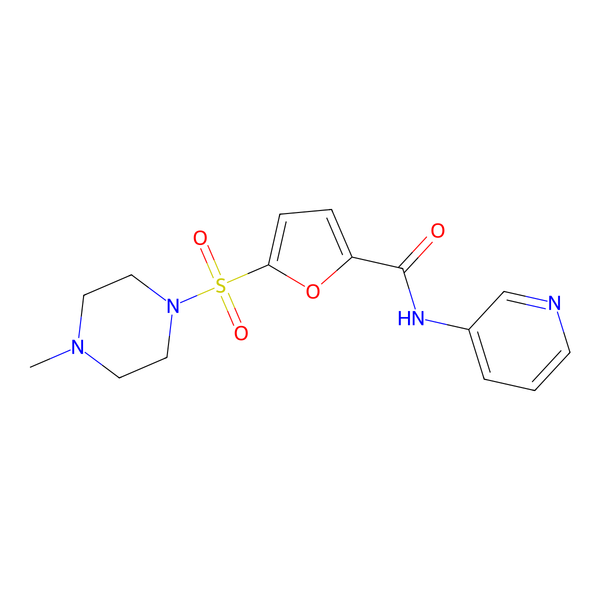 5-((4-methylpiperazin-1-yl)sulfonyl)-N-(pyridin-3-yl)furan-2-carboxamide molecular structure, CAS 1170292-62-2