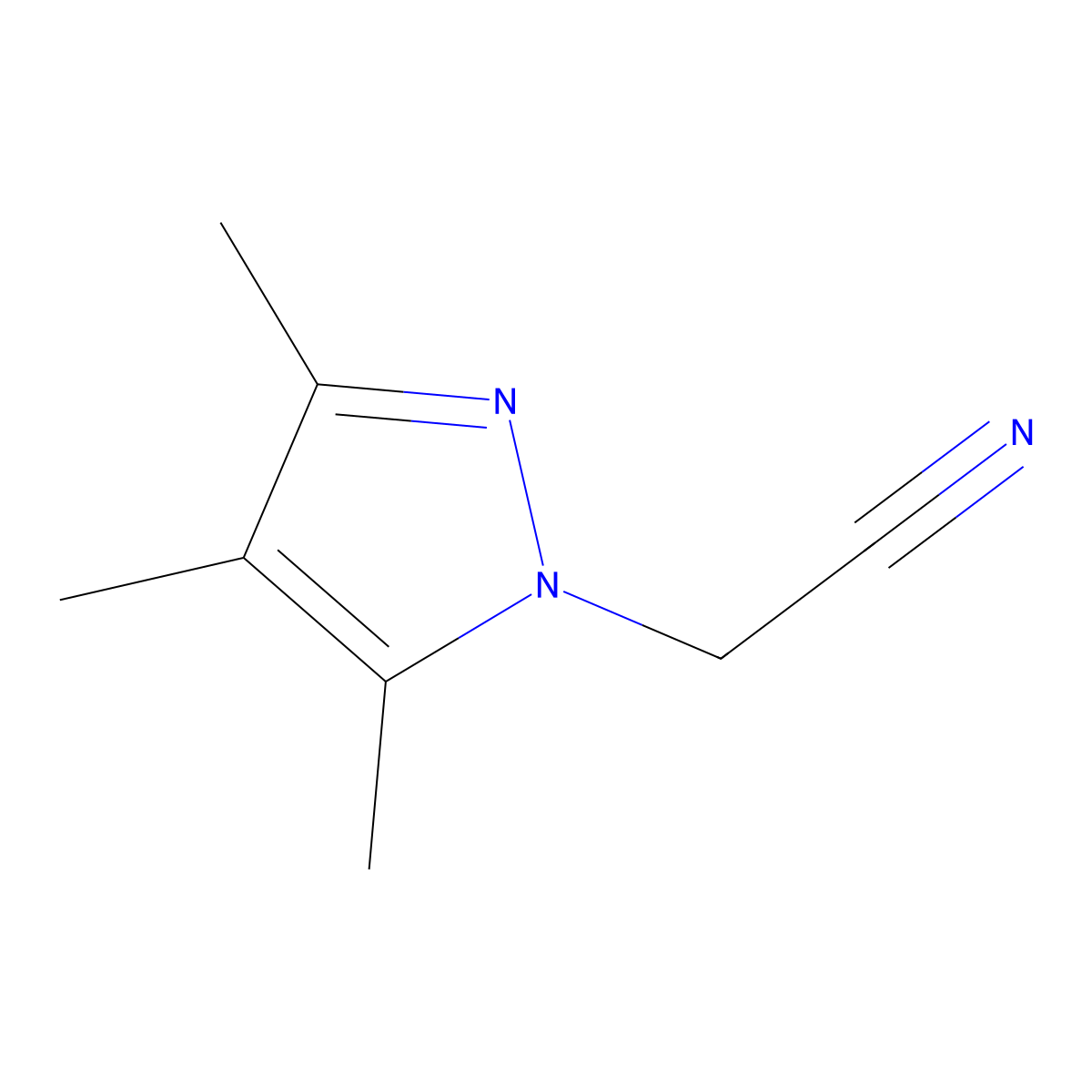 (3,4,5-trimethyl-1H-pyrazol-1-yl)acetonitrile molecular structure, CAS 1170293-23-8