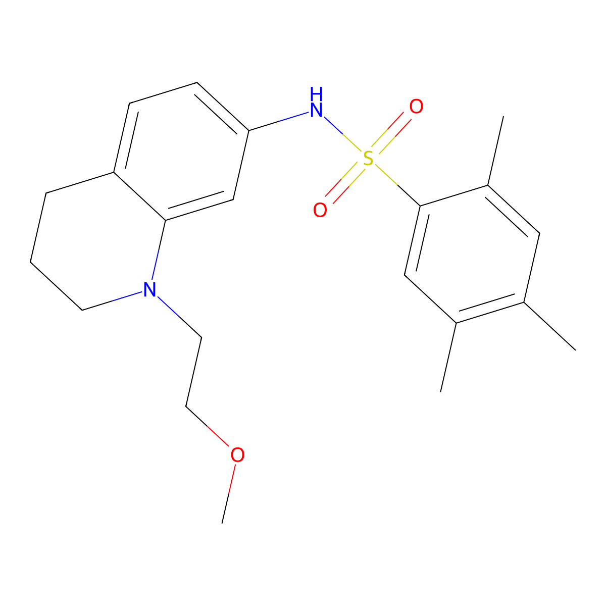 N-(1-(2-methoxyethyl)-1,2,3,4-tetrahydroquinolin-7-yl)-2,4,5-trimethylbenzenesulfonamide molecular structure, CAS 1170294-38-8