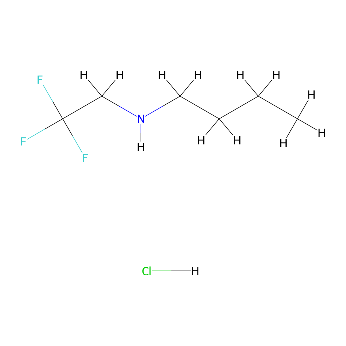 Butyl(2,2,2-trifluoroethyl)amine hydrochloride molecular structure, CAS 1170296-36-2
