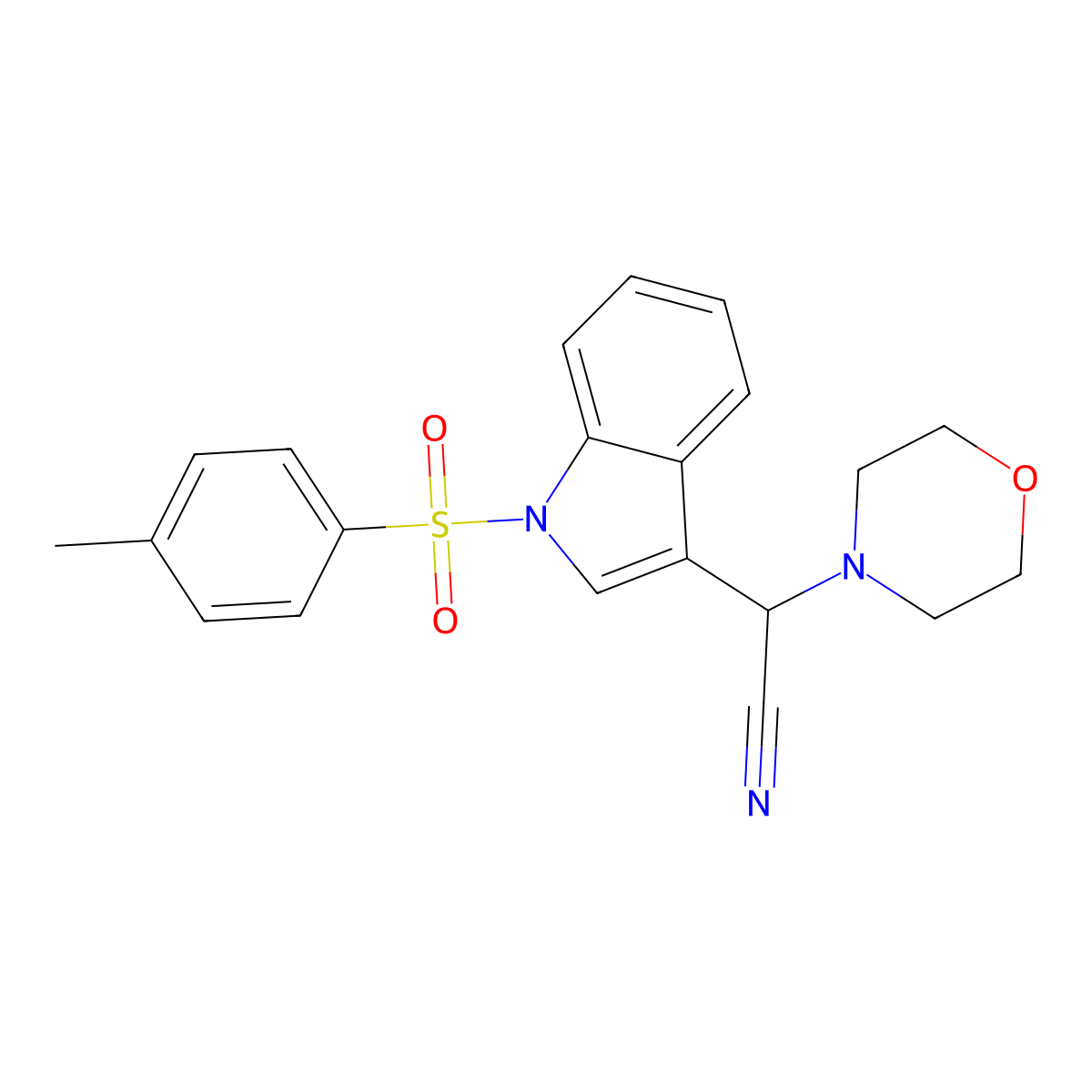 2-morpholino-2-(1-tosyl-1H-indol-3-yl)acetonitrile molecular structure, CAS 1170297-24-1