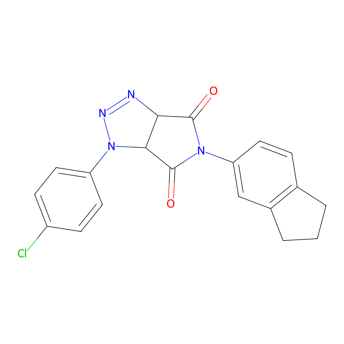 1-(4-chlorophenyl)-5-(2,3-dihydro-1H-inden-5-yl)-1,6a-dihydropyrrolo[3,4-d][1,2,3]triazole-4,6(3aH,5H)-dione molecular structure, CAS 1170298-51-7