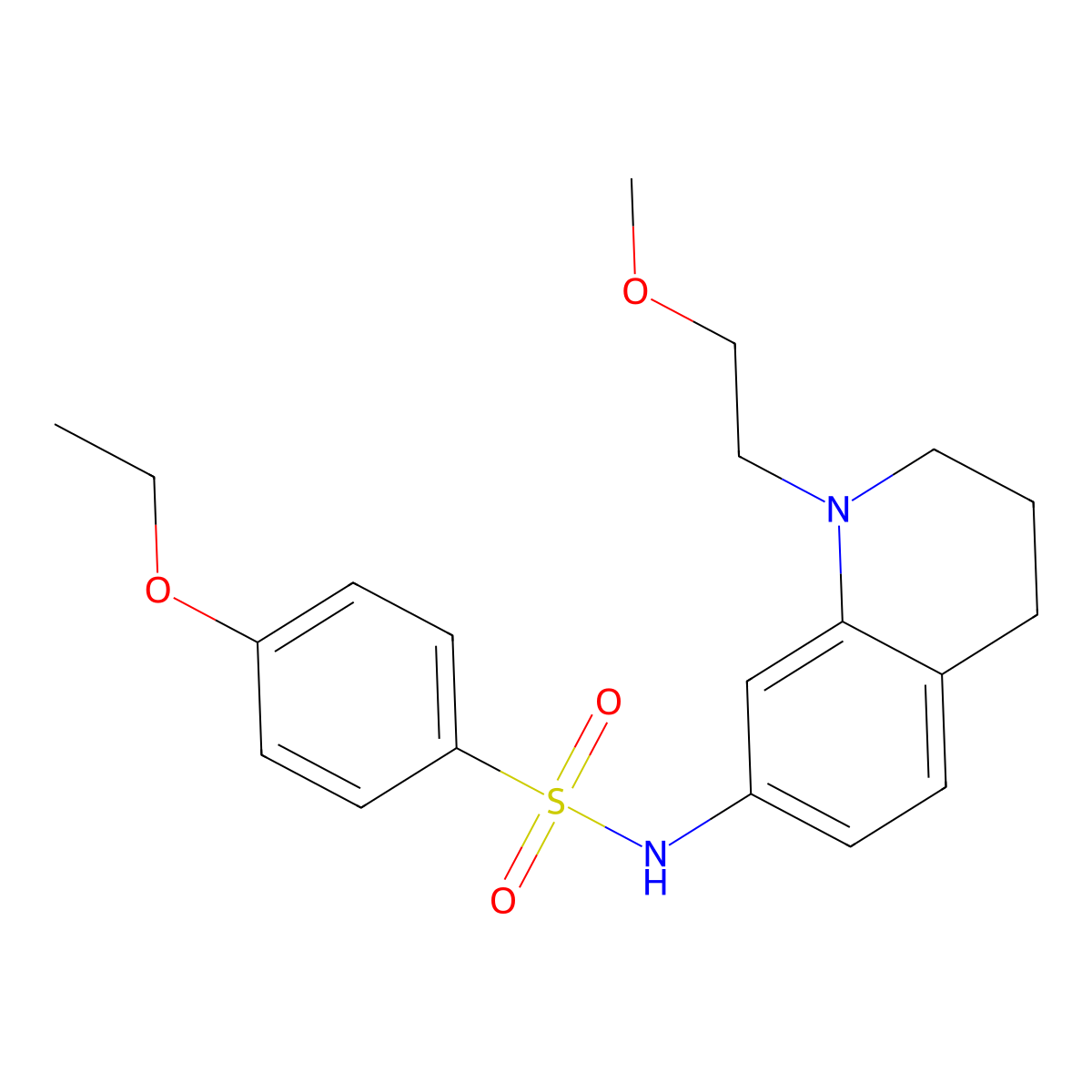 4-ethoxy-N-(1-(2-methoxyethyl)-1,2,3,4-tetrahydroquinolin-7-yl)benzenesulfonamide molecular structure, CAS 1170298-78-8