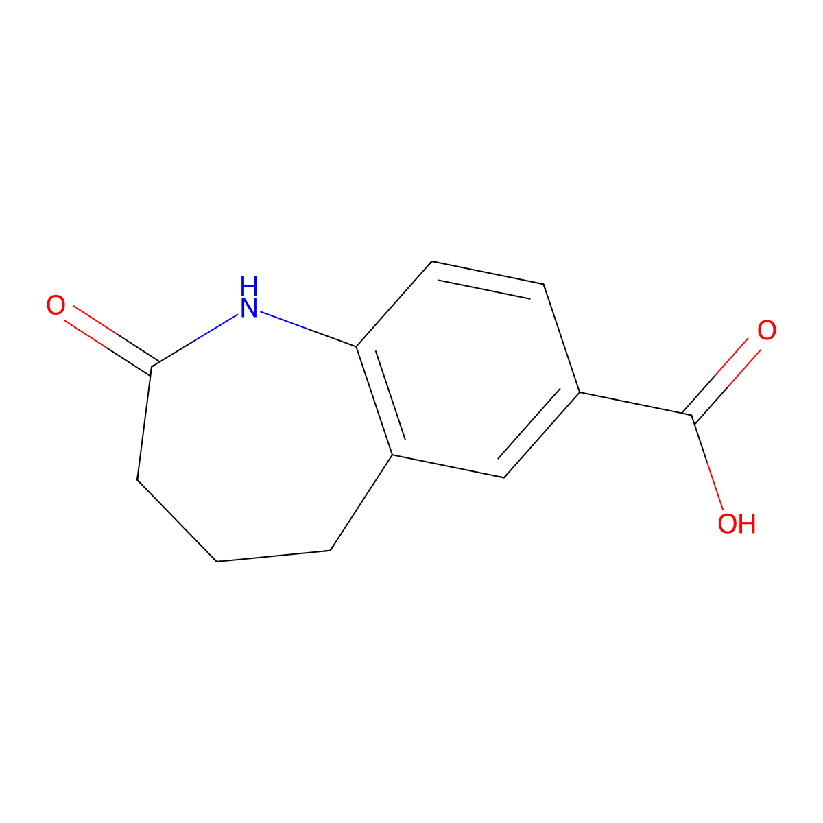 2-oxo-2,3,4,5-tetrahydro-1H-1-benzazepine-7-carboxylic acid molecular structure, CAS 117030-69-0