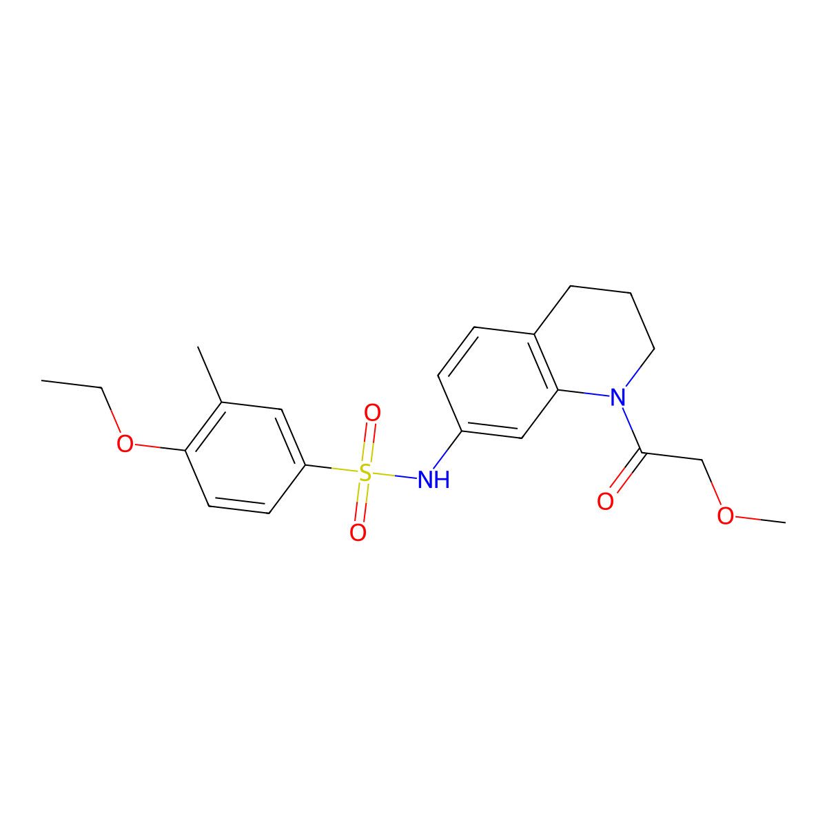 4-ethoxy-N-(1-(2-methoxyacetyl)-1,2,3,4-tetrahydroquinolin-7-yl)-3-methylbenzenesulfonamide molecular structure, CAS 1170300-81-8