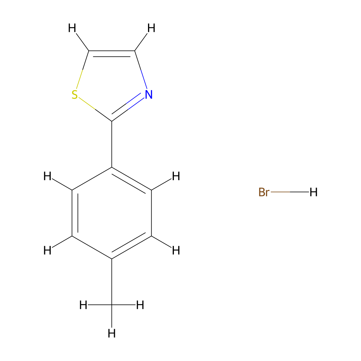 2-(4-Methylphenyl)-1,3-thiazole hydrobromide molecular structure, CAS 1170301-39-9