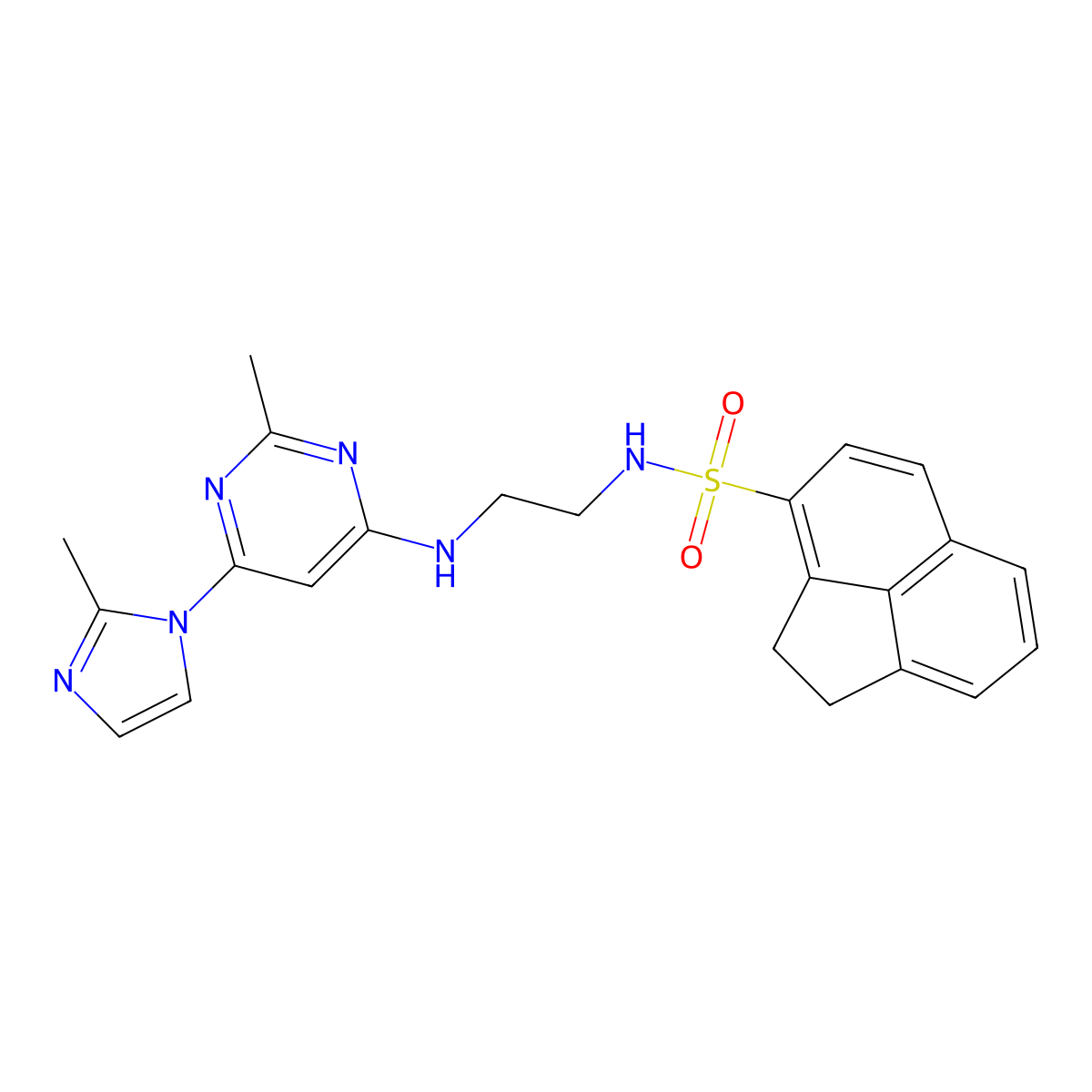 N-(2-{[2-methyl-6-(2-methyl-1H-imidazol-1-yl)pyrimidin-4-yl]amino}ethyl)-1,2-dihydroacenaphthylene-3-sulfonamide molecular structure, CAS 1170301-59-3