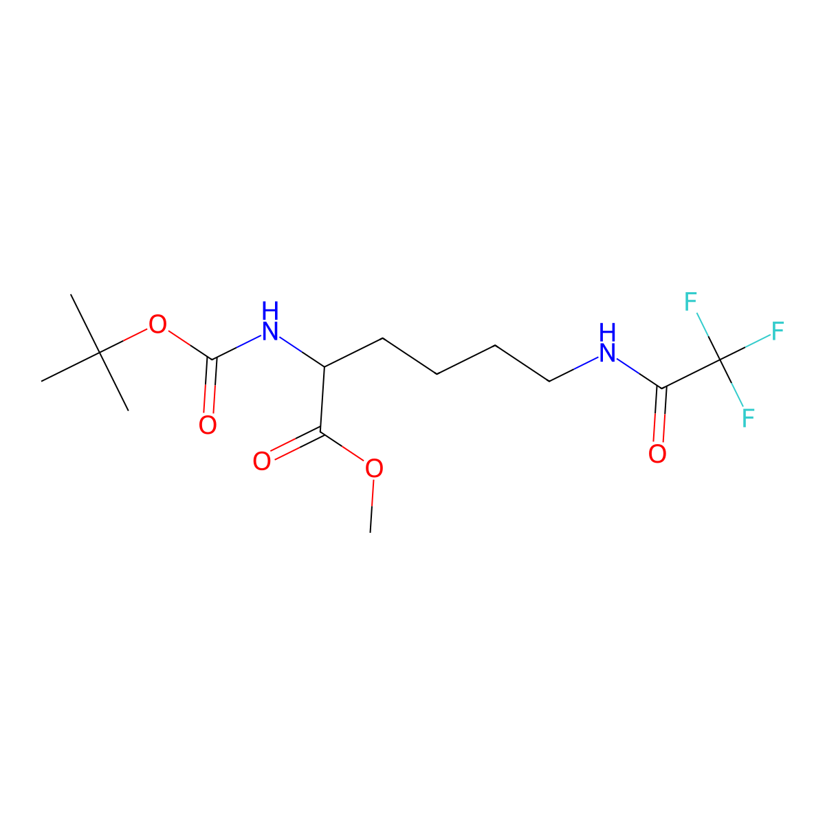 MEthyl (2S)-2-{[(tert-butoxy)carbonyl]amino}-6-(trifluoroacetamido)hexanoate molecular structure, CAS 1170316-24-1