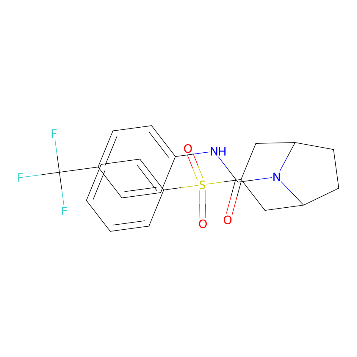 3-(phenylsulfonyl)-N-(4-(trifluoromethyl)phenyl)-8-azabicyclo[3.2.1]octane-8-carboxamide molecular structure, CAS 1170321-78-4