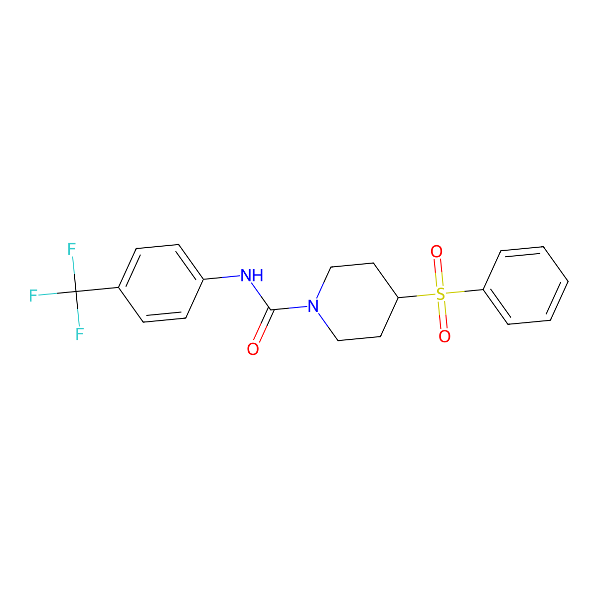 3-(Phenylsulfonyl)-N-[4-(trifluoromethyl)phenyl]piperidine-1-carboxamide molecular structure, CAS 1170321-85-3