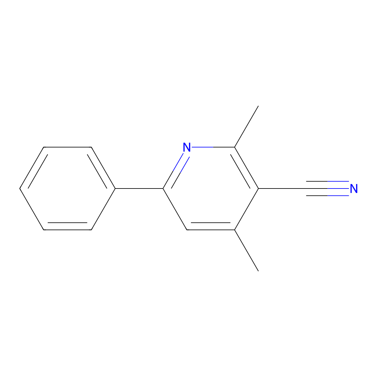 2,4-Dimethyl-6-phenyl-nicotinonitrile molecular structure, CAS 117034-14-7