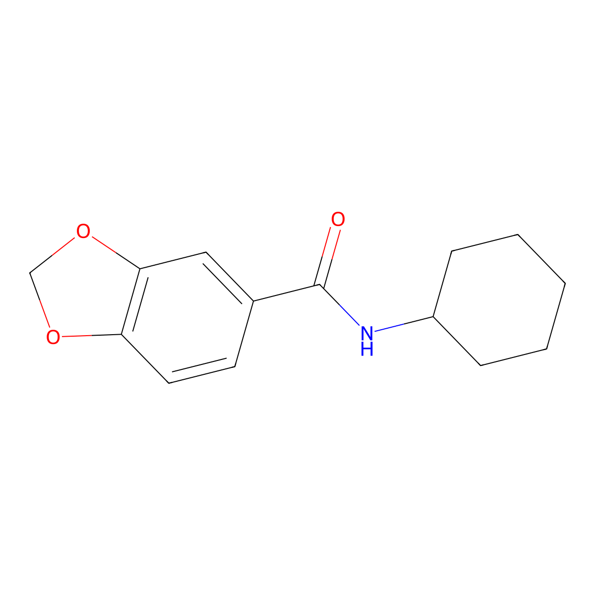 N-cyclohexyl-1,3-benzodioxole-5-carboxamide molecular structure, CAS 117034-26-1