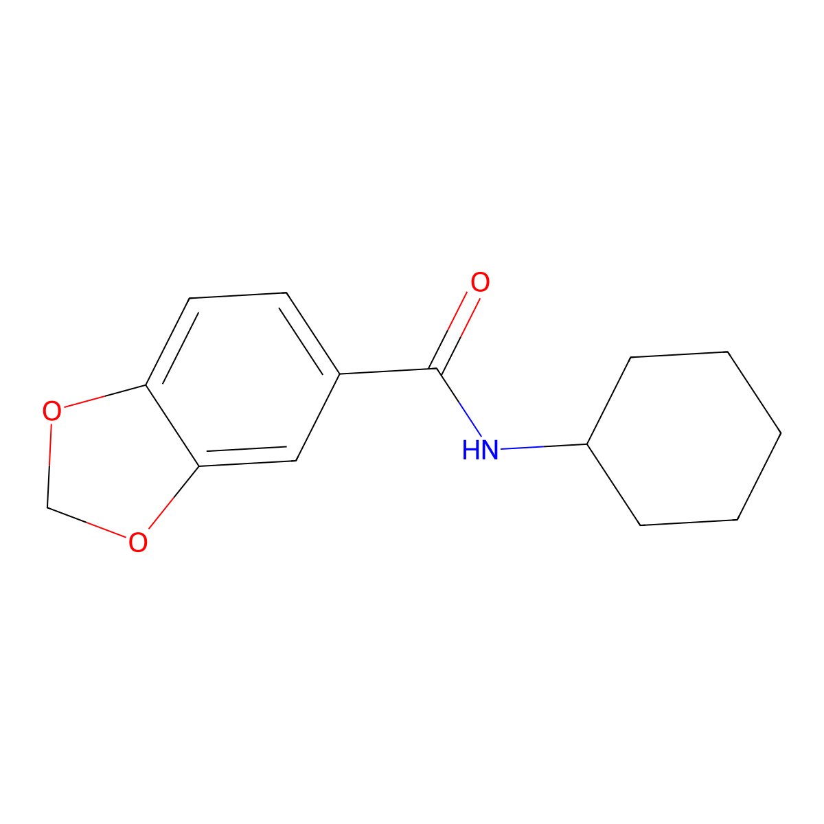 N-cyclohexyl-1,3-benzodioxole-5-carboxamide molecular structure, CAS 117034-26-1
