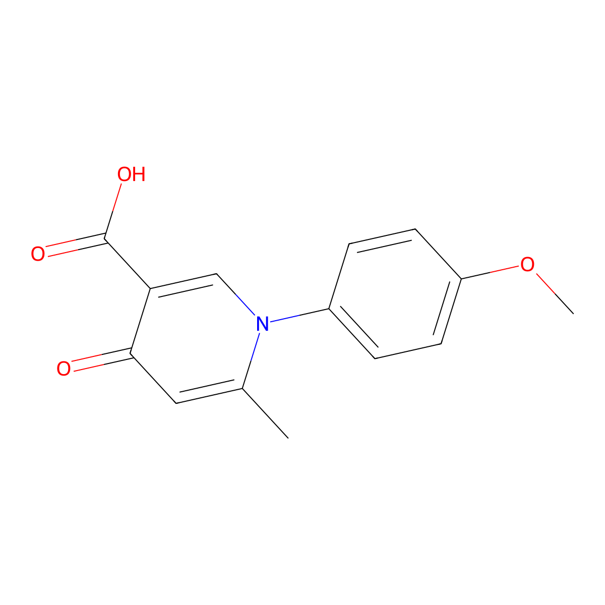 1-(4-Methoxyphenyl)-6-methyl-4-oxo-1,4-dihydro-3-pyridinecarboxylic acid molecular structure, CAS 117034-73-8