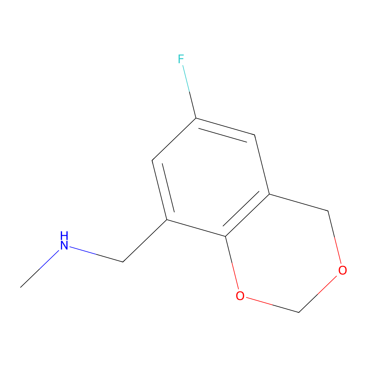 [(6-Fluoro-2,4-dihydro-1,3-benzodioxin-8-YL)methyl](methyl)amine molecular structure, CAS 1170356-17-8