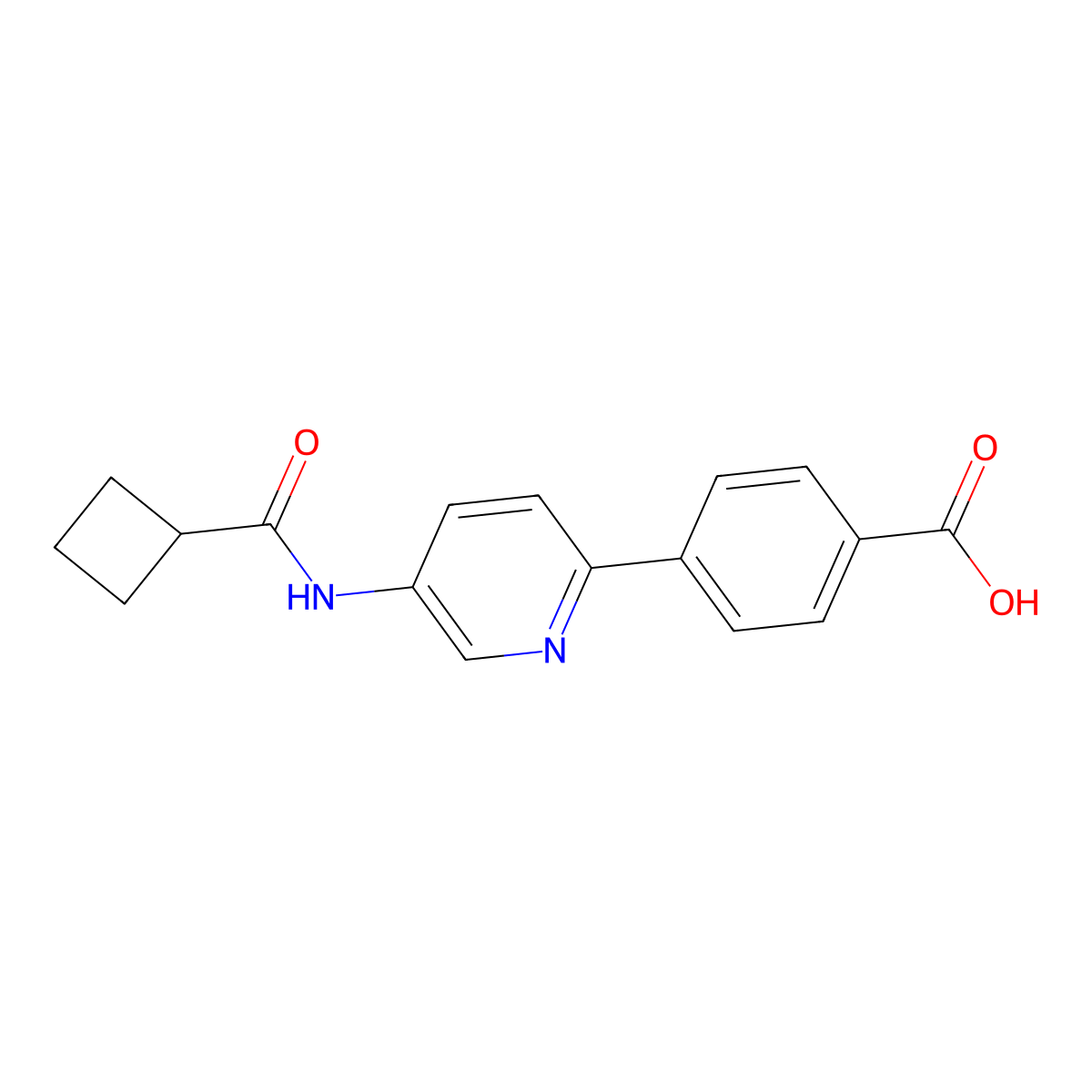 4-(5-[(Cyclobutylcarbonyl)amino]pyridin-2-yl)benzoic acid molecular structure, CAS 1170357-94-4