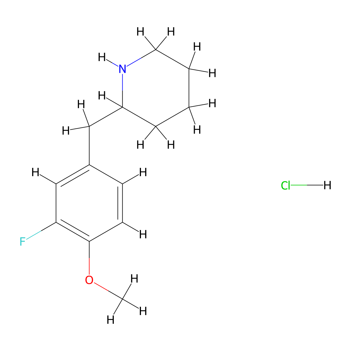 2-(3-Fluoro-4-methoxy-benzyl)-piperidine hydrochloride molecular structure, CAS 1170364-71-2
