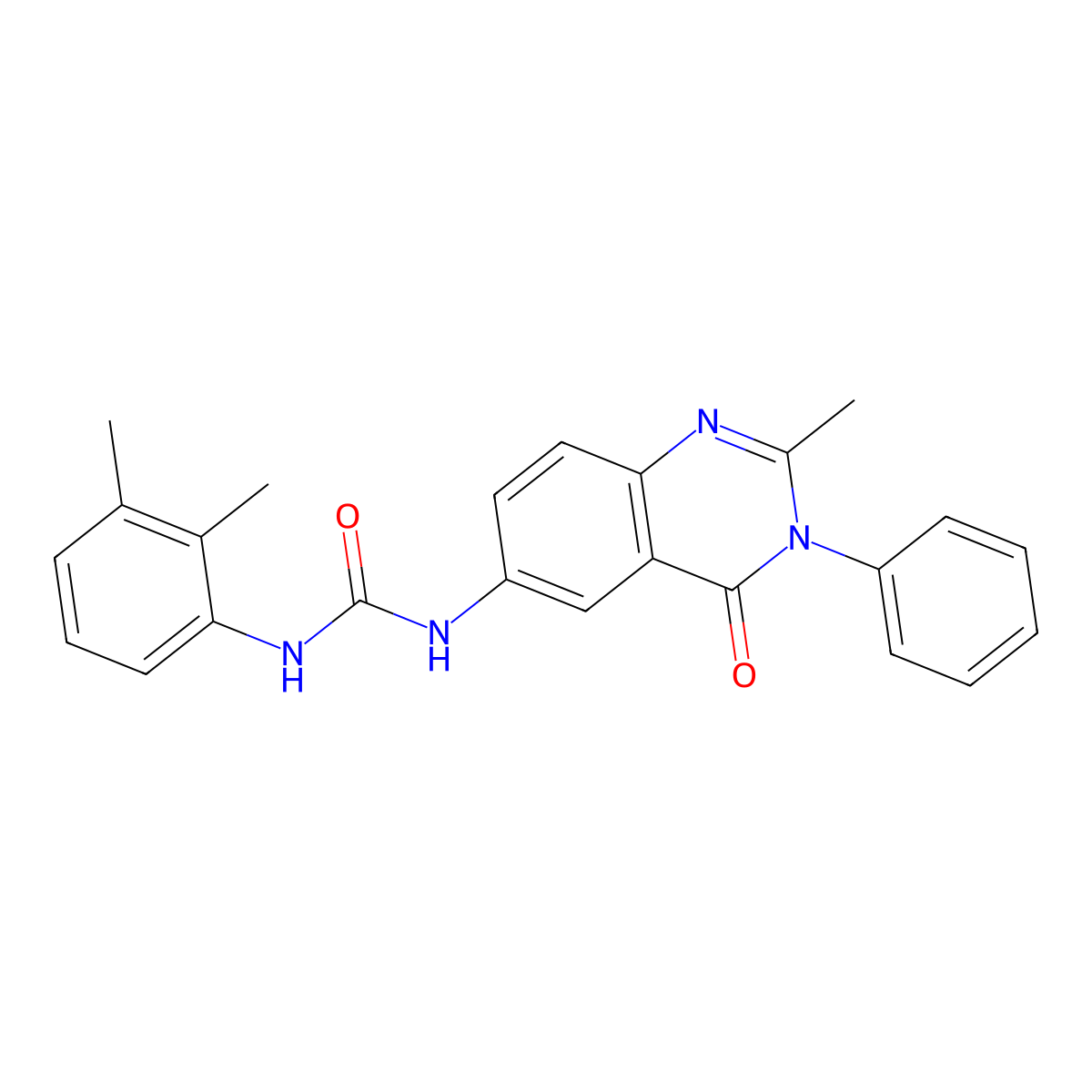 1-(2,3-Dimethylphenyl)-3-(2-methyl-4-oxo-3-phenyl-3,4-dihydroquinazolin-6-yl)urea molecular structure, CAS 1170366-35-4