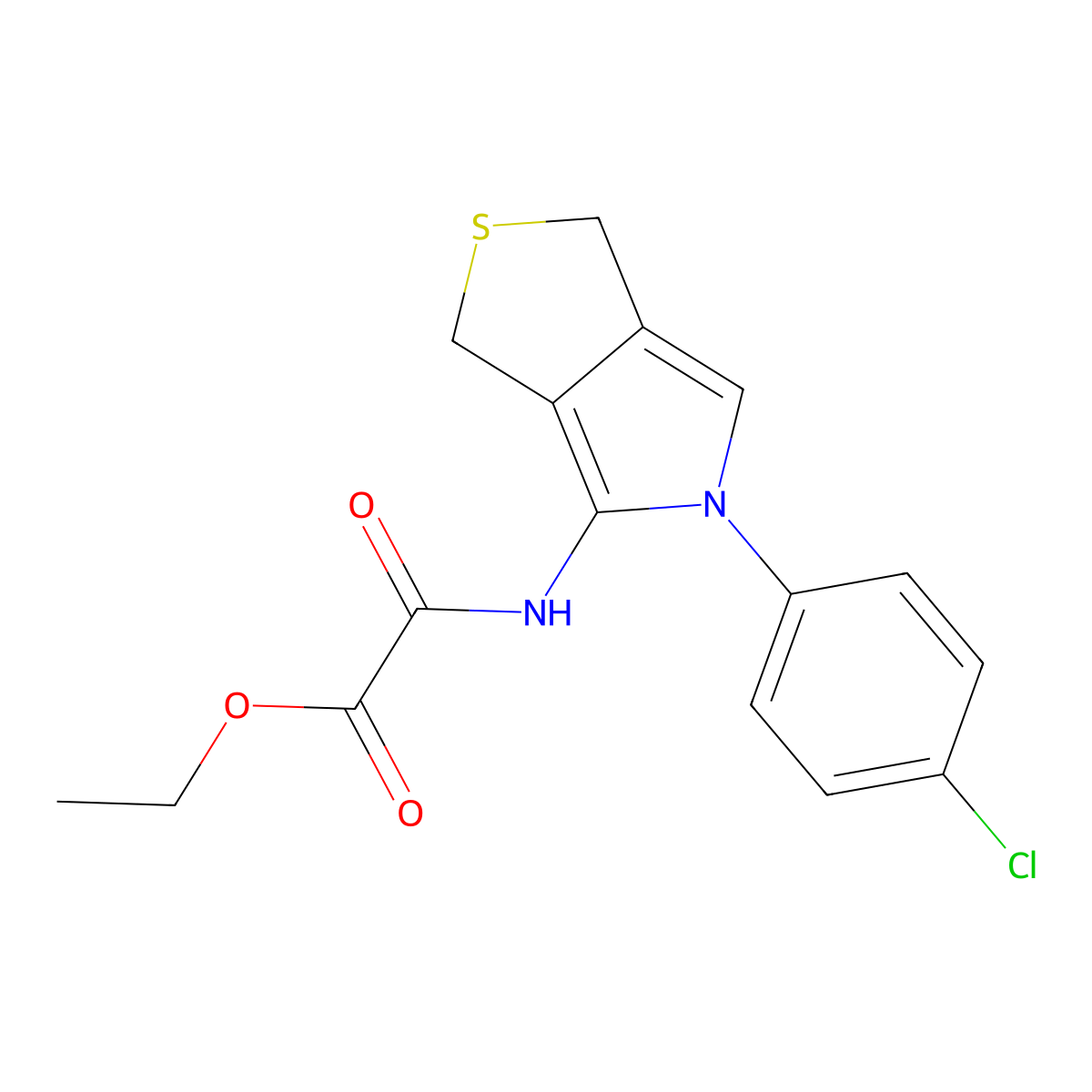 ethyl 2-((5-(4-chlorophenyl)-3,5-dihydro-1H-thieno[3,4-c]pyrrol-4-yl)amino)-2-oxoacetate molecular structure, CAS 1170369-37-5