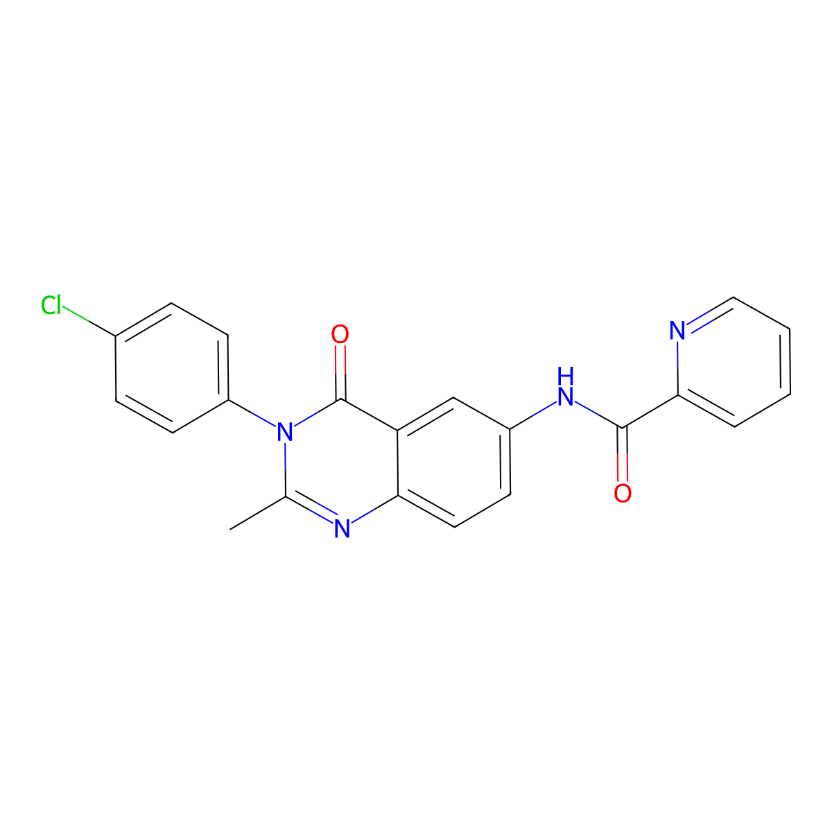 N-(3-(4-chlorophenyl)-2-methyl-4-oxo-3,4-dihydroquinazolin-6-yl)picolinamide molecular structure, CAS 1170369-85-3