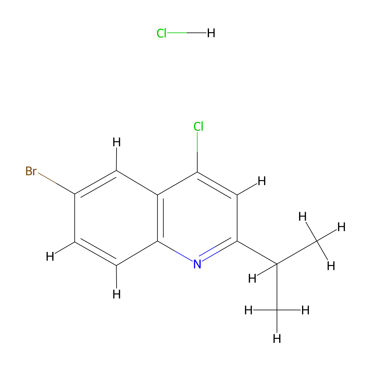6-Bromo-4-chloro-2-isopropylquinoline hydrochloride molecular structure, CAS 1170370-51-0