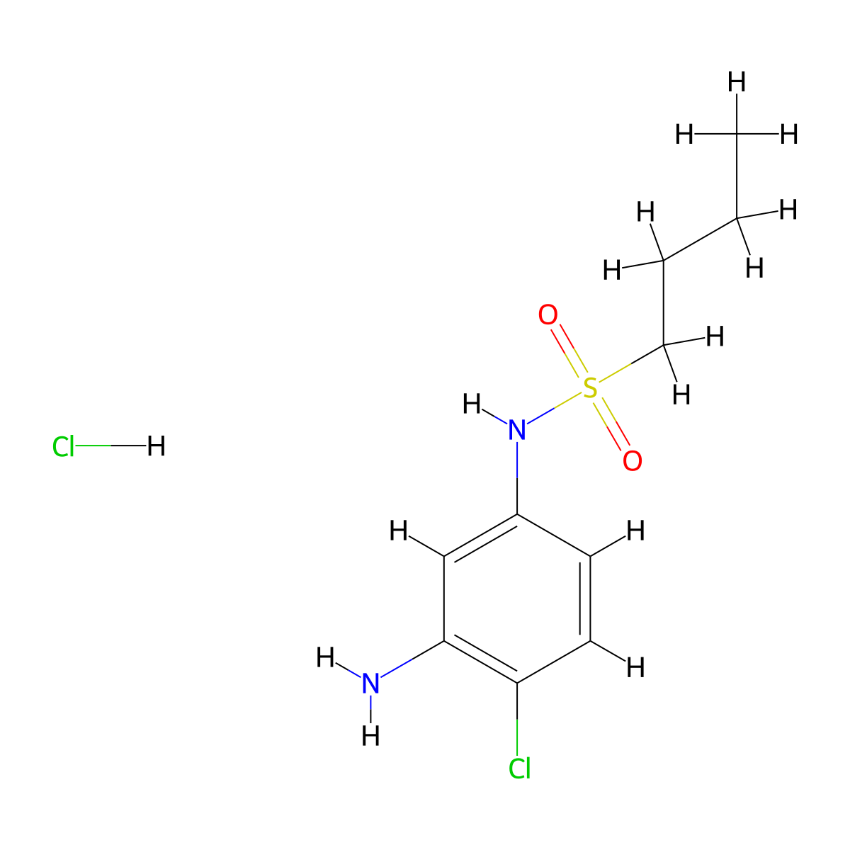 N-(3-amino-4-chlorophenyl)butane-1-sulfonamide hydrochloride molecular structure, CAS 1170370-98-5