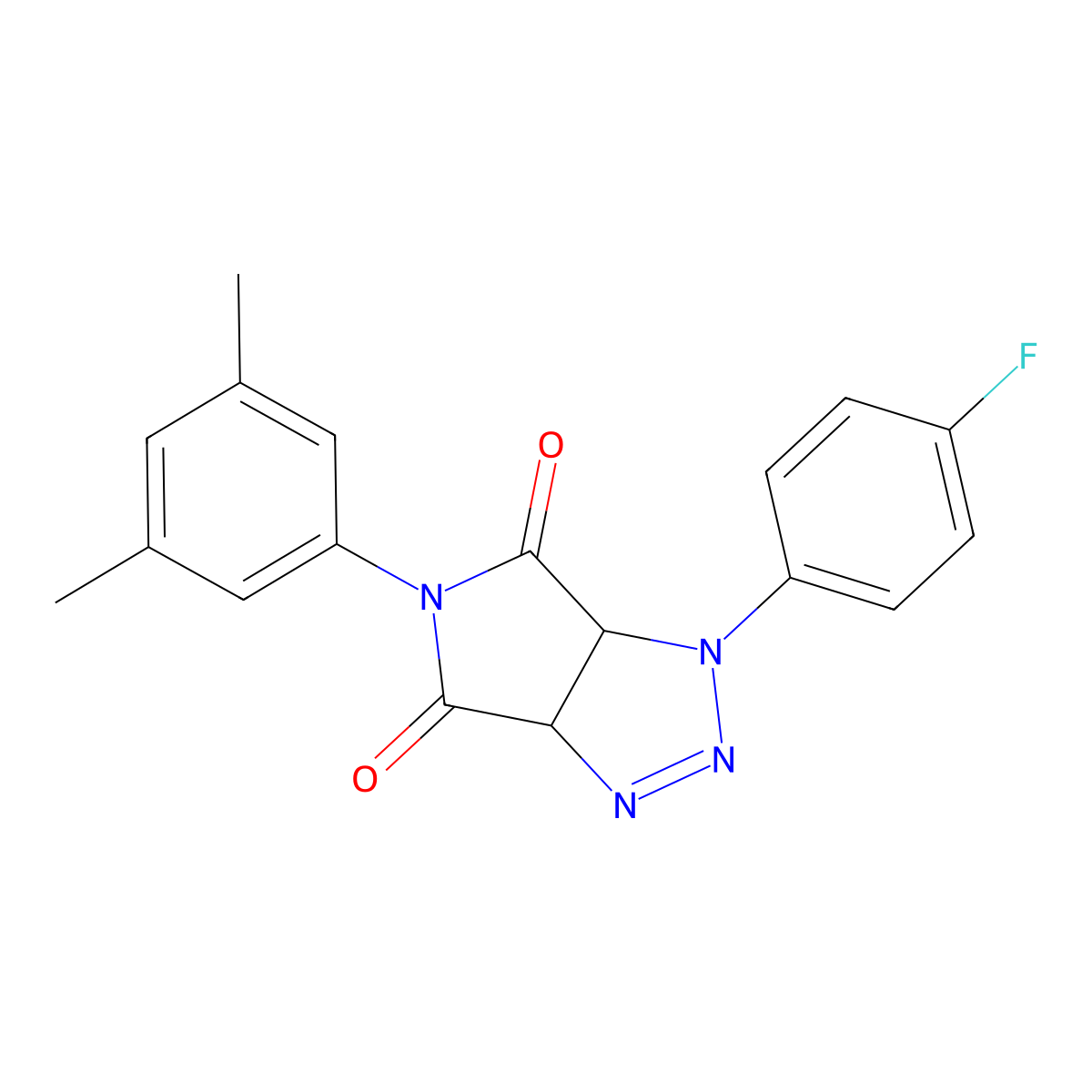 5-(3,5-dimethylphenyl)-1-(4-fluorophenyl)-1,6a-dihydropyrrolo[3,4-d][1,2,3]triazole-4,6(3aH,5H)-dione molecular structure, CAS 1170373-80-4