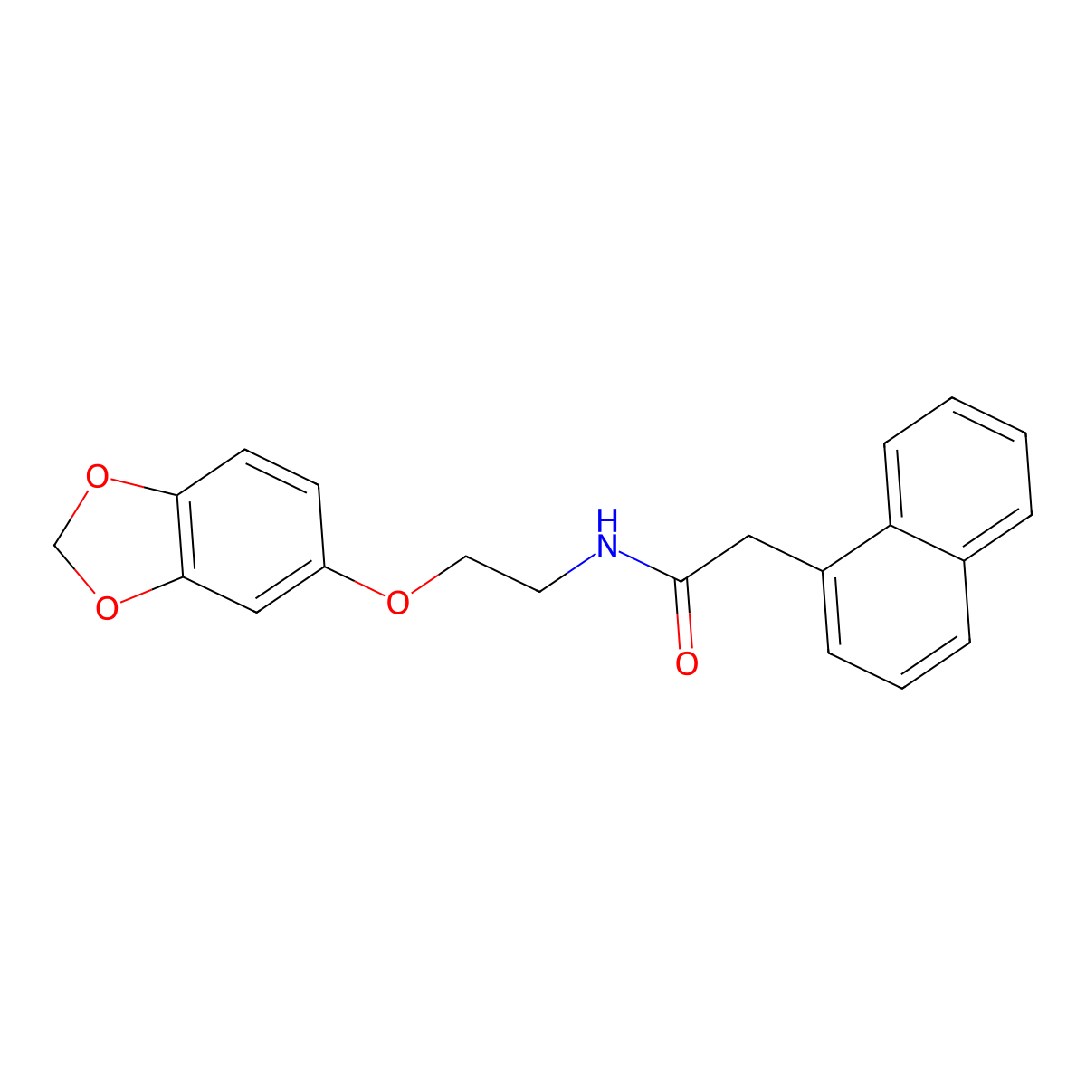 N-(2-(benzo[d][1,3]dioxol-5-yloxy)ethyl)-2-(naphthalen-1-yl)acetamide molecular structure, CAS 1170377-30-6