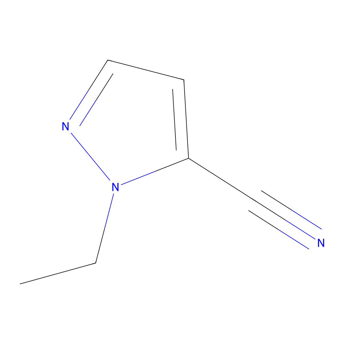 1-ethyl-1H-pyrazole-5-carbonitrile molecular structure, CAS 1170377-31-7