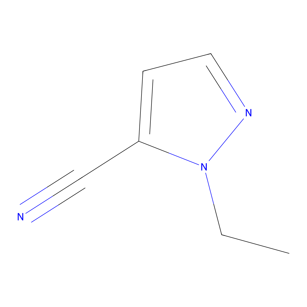 1-ethyl-1H-pyrazole-5-carbonitrile molecular structure, CAS 1170377-31-7