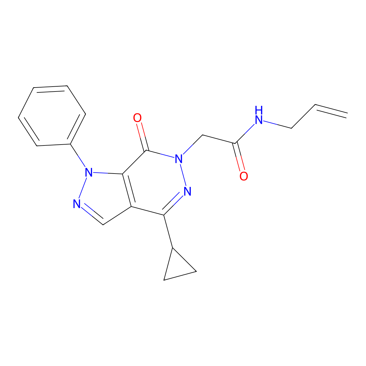 N-allyl-2-(4-cyclopropyl-7-oxo-1-phenyl-1H-pyrazolo[3,4-d]pyridazin-6(7H)-yl)acetamide molecular structure, CAS 1170378-64-9