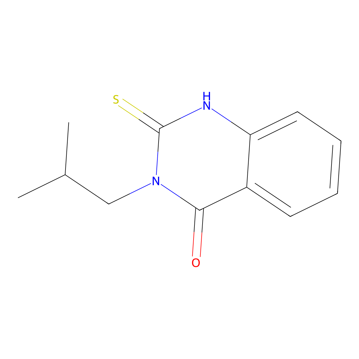 3-Isobutyl-2-mercapto-3H-quinazolin-4-one molecular structure, CAS 117038-39-8