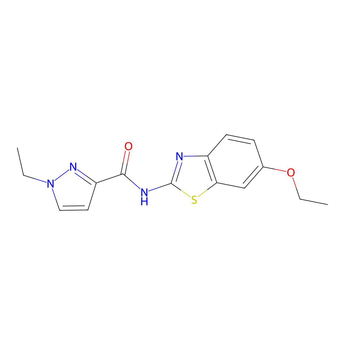 N-(6-ethoxybenzo[d]thiazol-2-yl)-1-ethyl-1H-pyrazole-3-carboxamide molecular structure, CAS 1170380-19-4