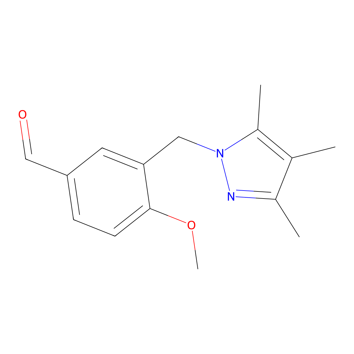 4-Methoxy-3-[(3,4,5-trimethyl-1H-pyrazol-1-yl)-methyl]benzaldehyde molecular structure, CAS 1170380-50-3