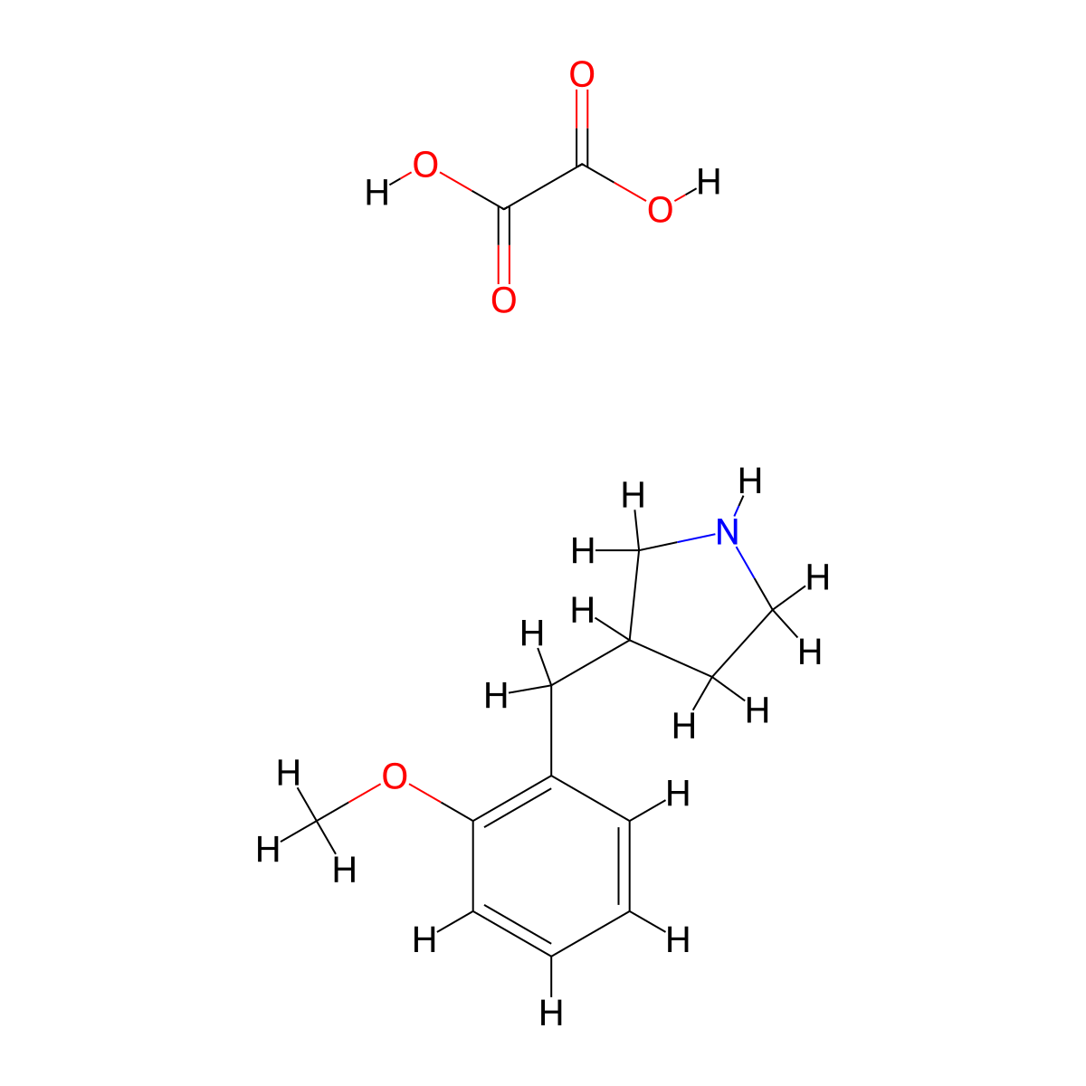 3-(2-Methoxybenzyl)pyrrolidine oxalate molecular structure, CAS 1170381-63-1
