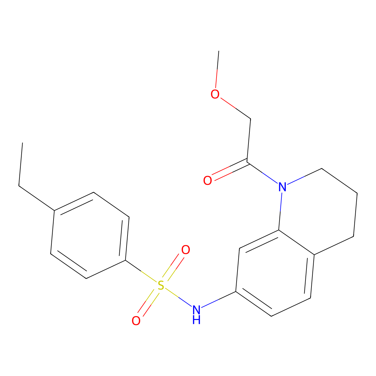 4-ethyl-N-(1-(2-methoxyacetyl)-1,2,3,4-tetrahydroquinolin-7-yl)benzenesulfonamide molecular structure, CAS 1170384-71-0