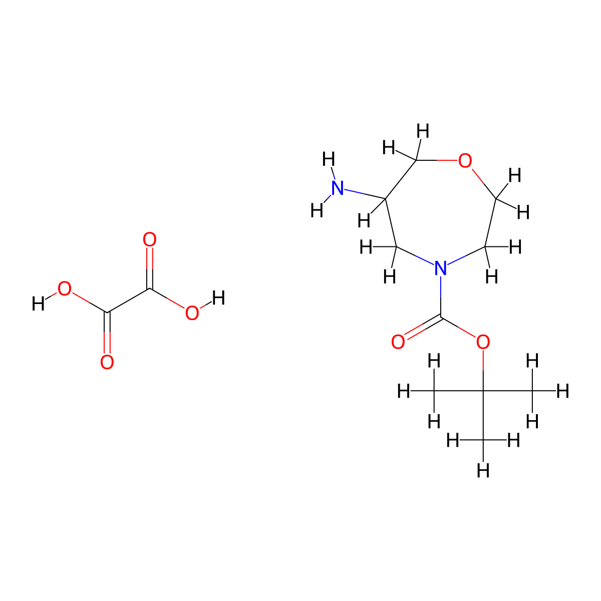 tert-Butyl 6-amino-1,4-oxazepane-4-carboxylate oxalate molecular structure, CAS 1170390-55-2
