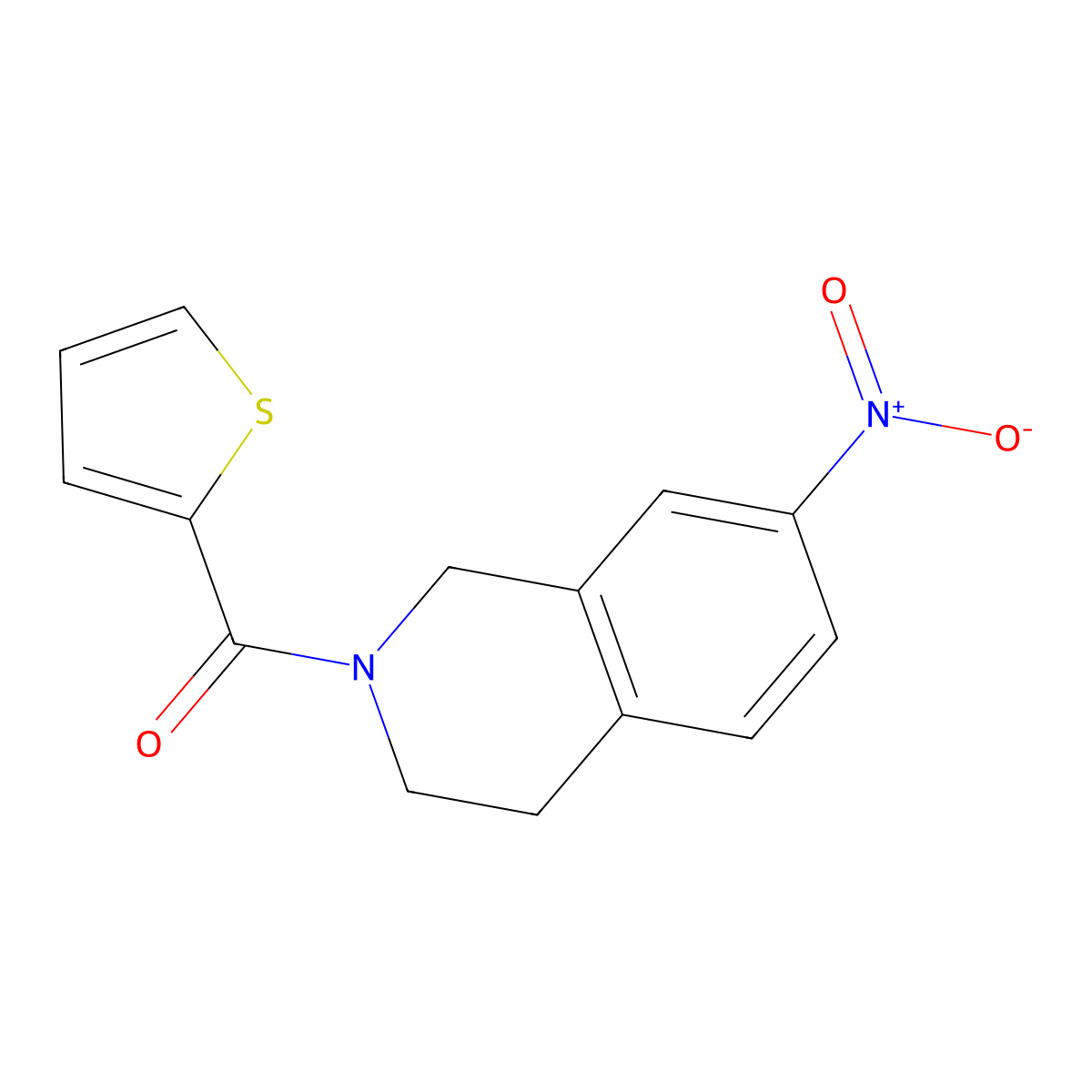 (7-nitro-3,4-dihydroisoquinolin-2(1H)-yl)(thiophen-2-yl)methanone molecular structure, CAS 1170393-93-7